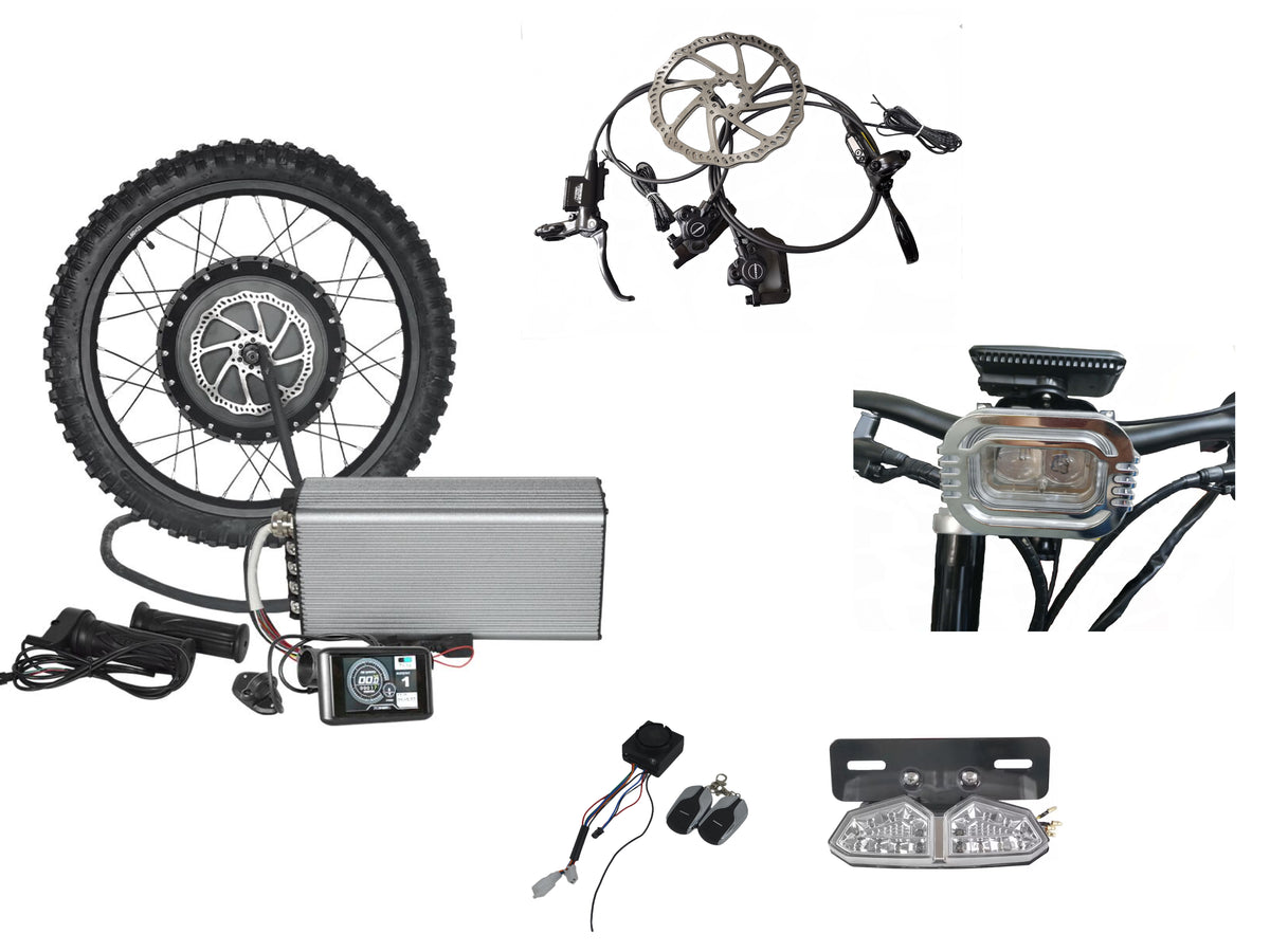 mtb ebike conversion with Sabvoton controller, Tektro hydraulic disc brake, headlight, taillight, anti-theft system