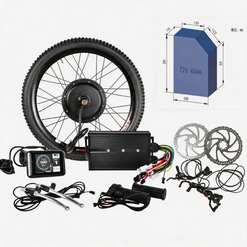 5000w ebike conversion kit with 72v stealth bomber battery and hydraulic disc brake