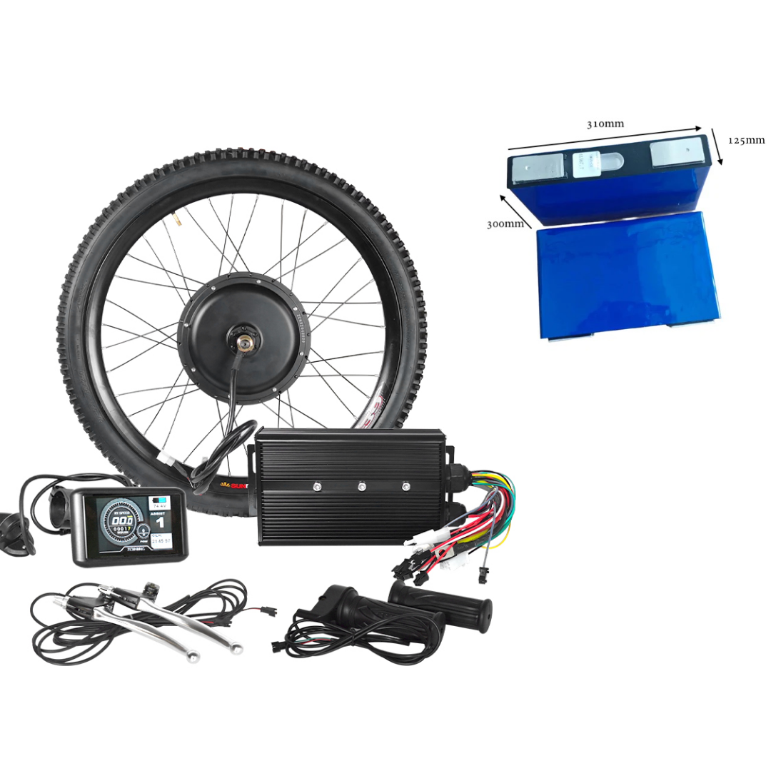 5000W Rear Wheel Electric Bike Hub Motor Conversion kit w/ TFT Display 26 5000W Rear Wheel Electric Bike Hub Motor Conversion kit w/ TFT Display 26