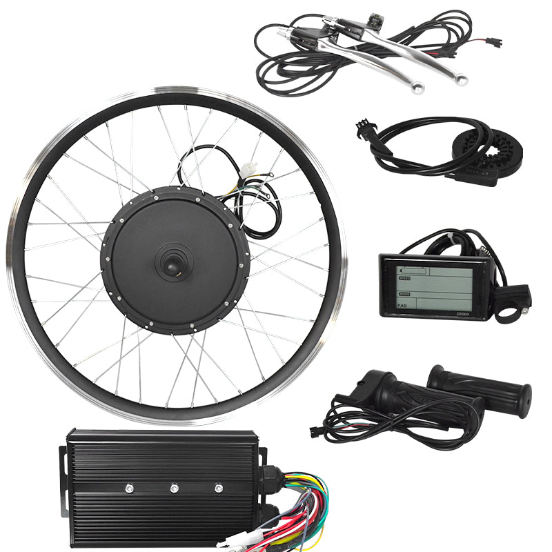 48V2000W DIY Electric Bike Bicycle Hub Motor Kit KT-50A Sine-Wave Controller +Tire + LCD