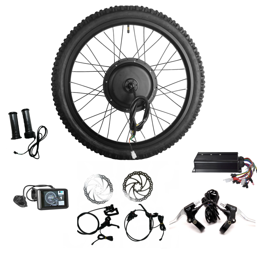 ebike conversion kit 3000w with hydraulic disc brake, ukc1 tft display, 60A controller, throttle, brake lever