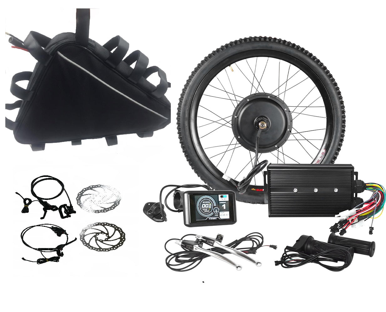 e fahrrad kit 72v 3000w Electric Bike Kit with 3.5 TFT display for Stealth Bomber