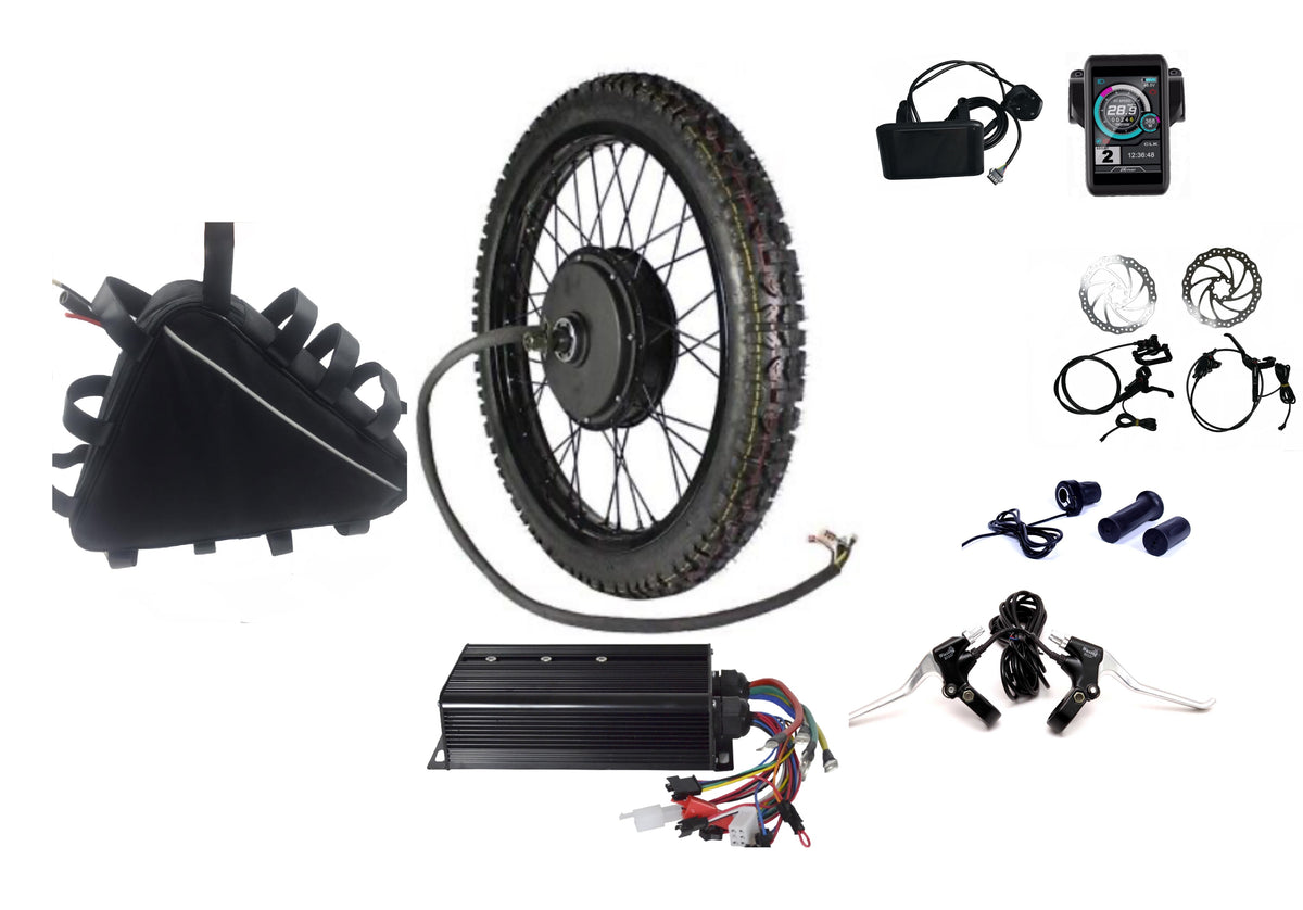 motorcycle wheel 3000w electric dirt bike kit with battery