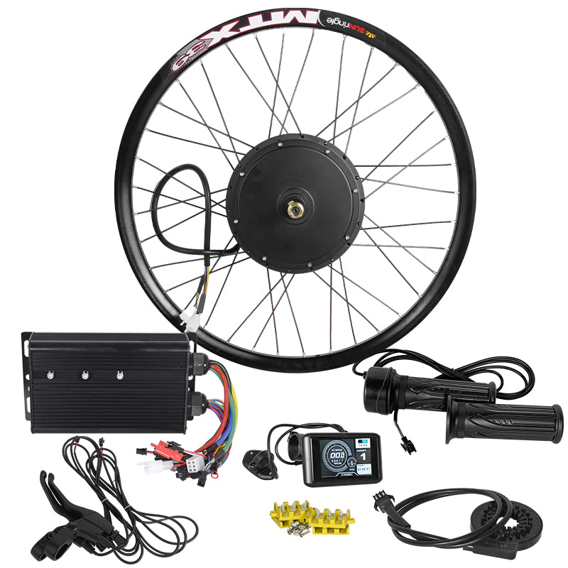 5000W Rear Wheel Electric Bike Hub Motor Conversion kit w/ TFT Display 26