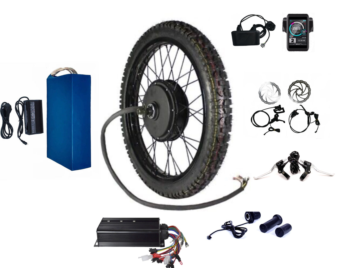 5000w electric motorcycle kit with battery and hydraulic disc brake