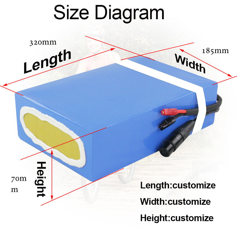 60v 25ah ebike battery size
