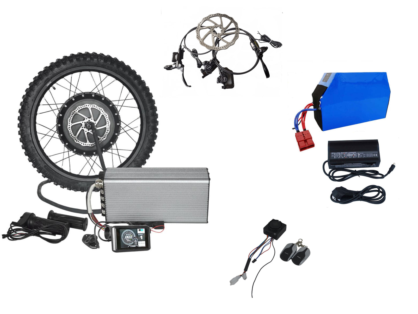 72V15000W Rear Wheel Electric Bicycle E-bike MTB Conversion kit 200Amp Sabvoton Controller Tektro Hydraulic Disc Brake