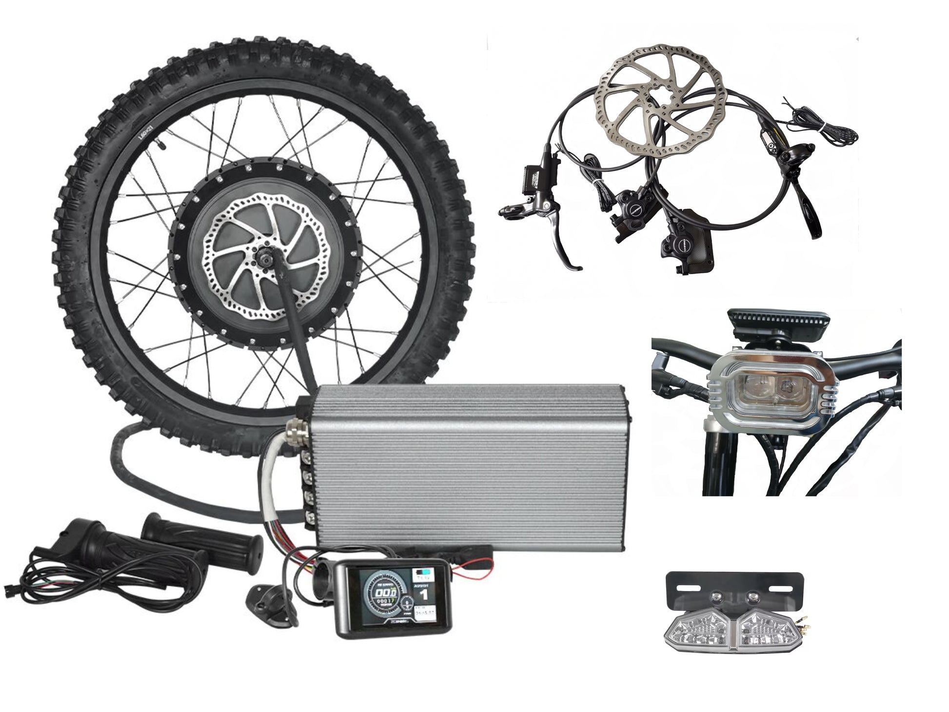 Rear Wheel 72v 8000W Hub Motor Kit for Stealth Bomber Bike with 200A Sabvoton Controller