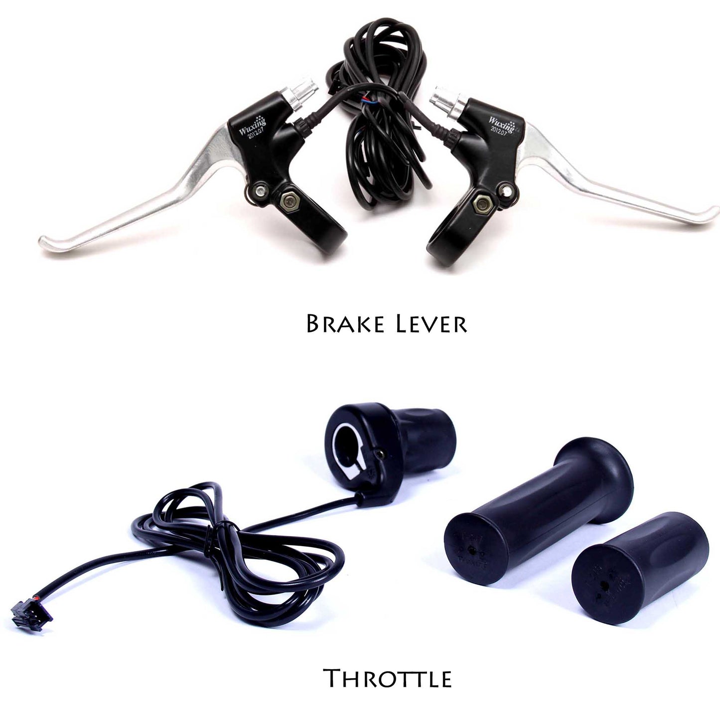 Brake lever and twist throttle