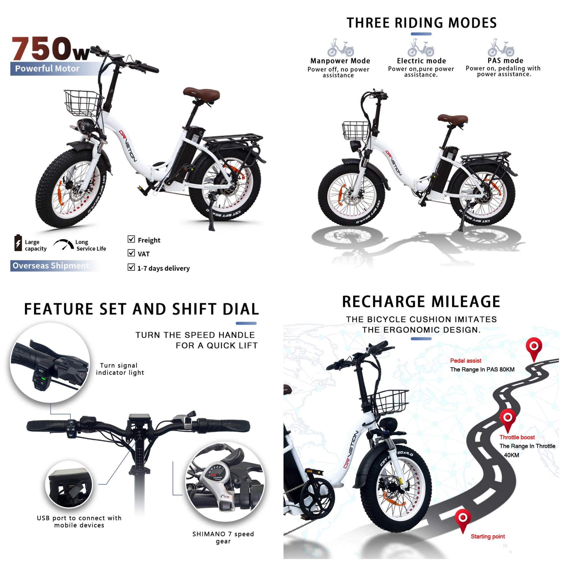 Bestes 20-Zoll-Fatbike-E-Bike 750 Watt Faltbar Max. 45 km/h 48 V 10 Ah – 20 Ah – theebikemotorkit
