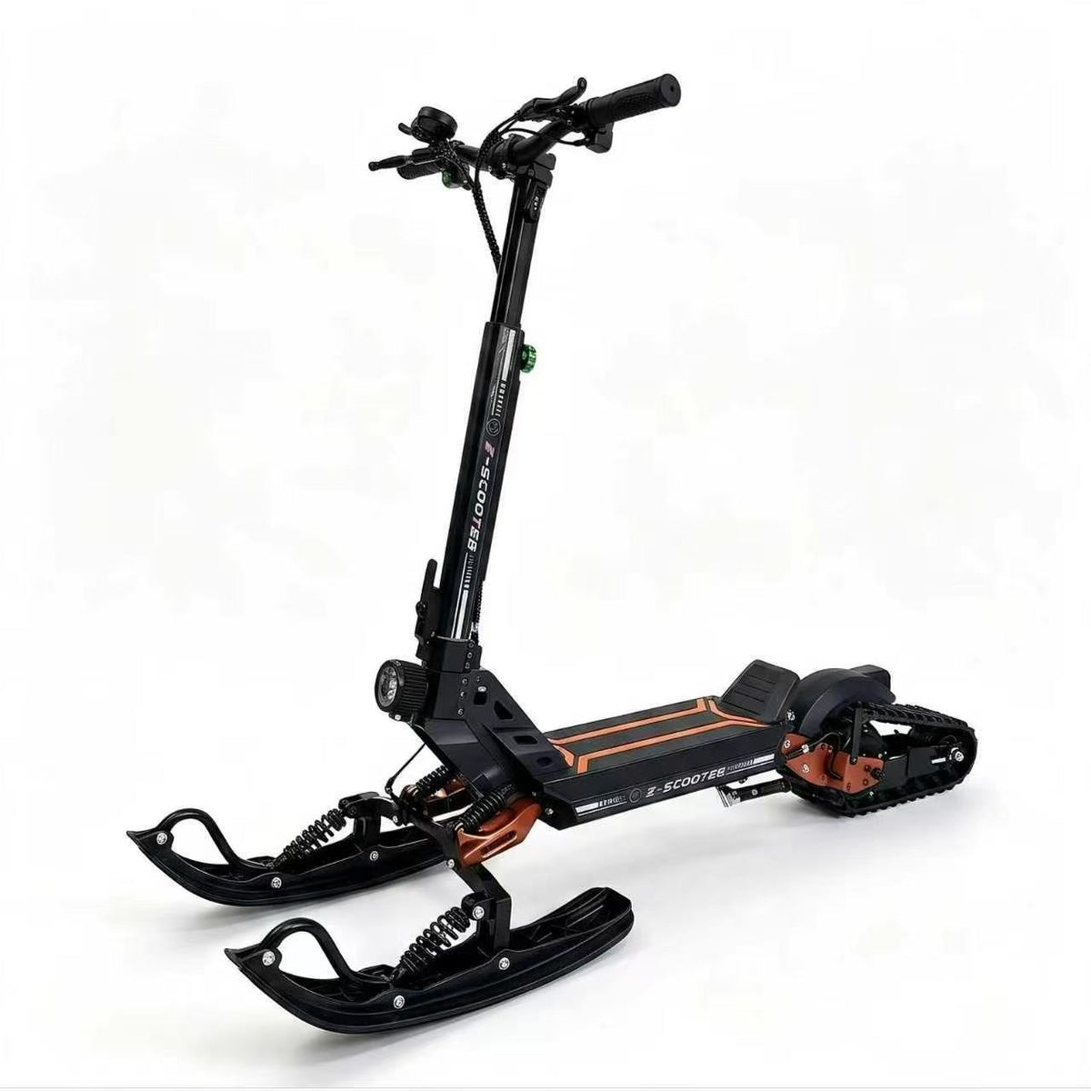 1500w snowbike with double sledding board black color with NFC unlock, LCD display, headlight