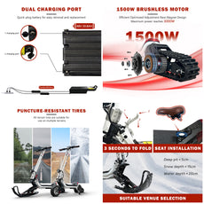 DIY Electric Off-Road Snowbike Sledding Scooter 130kgs Max Load