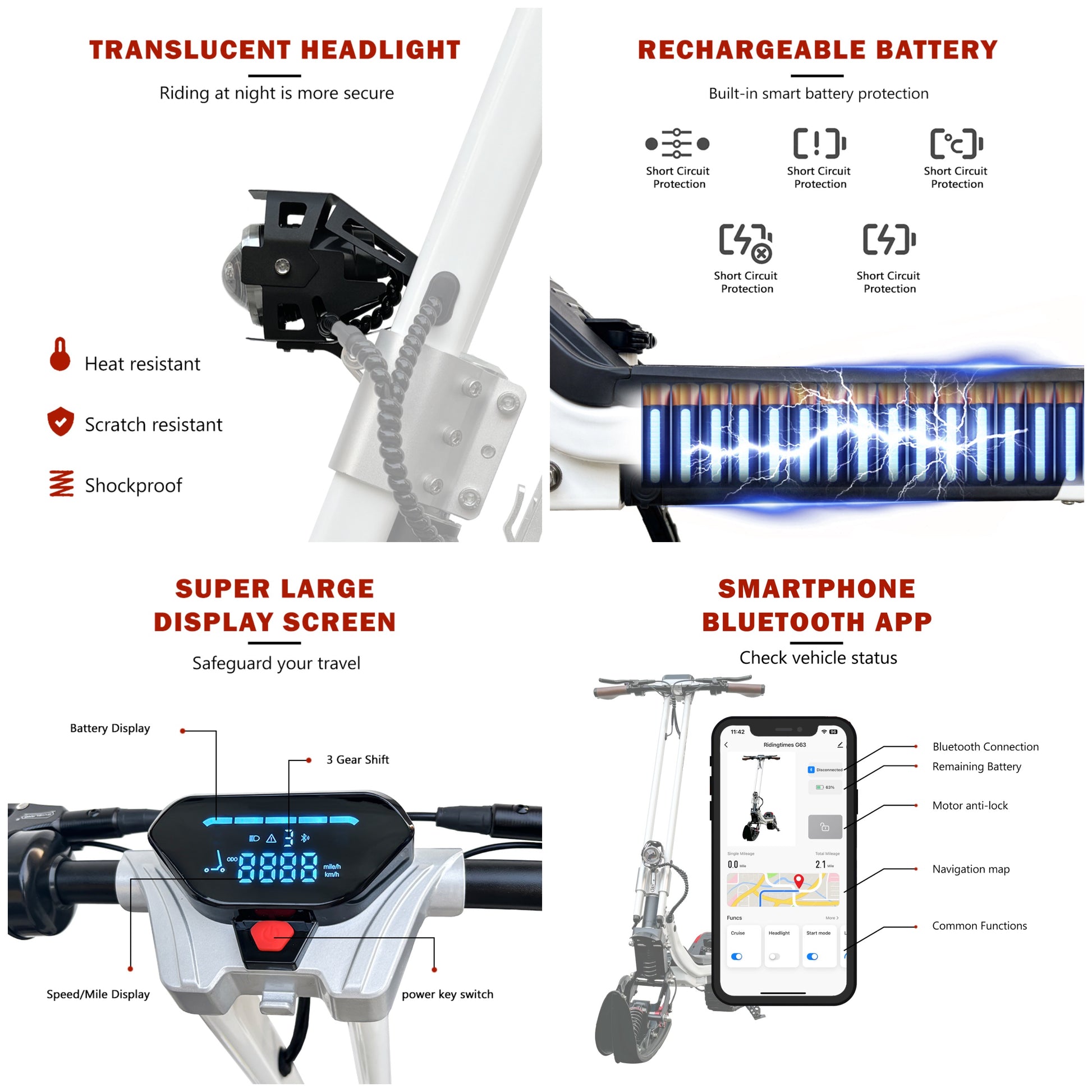 DIY Electric Off-Road Snowbike Sledding Scooter 130kgs Max Load