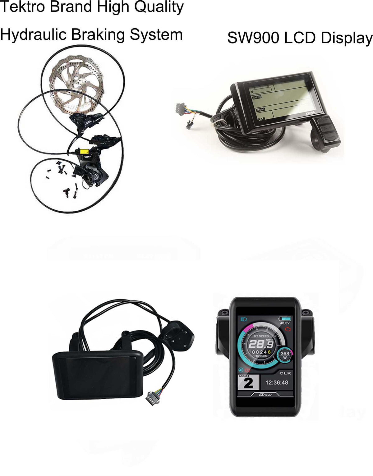 stealth parts: hydraulic disc brake, SW900 LCD & UKC1 TFT display