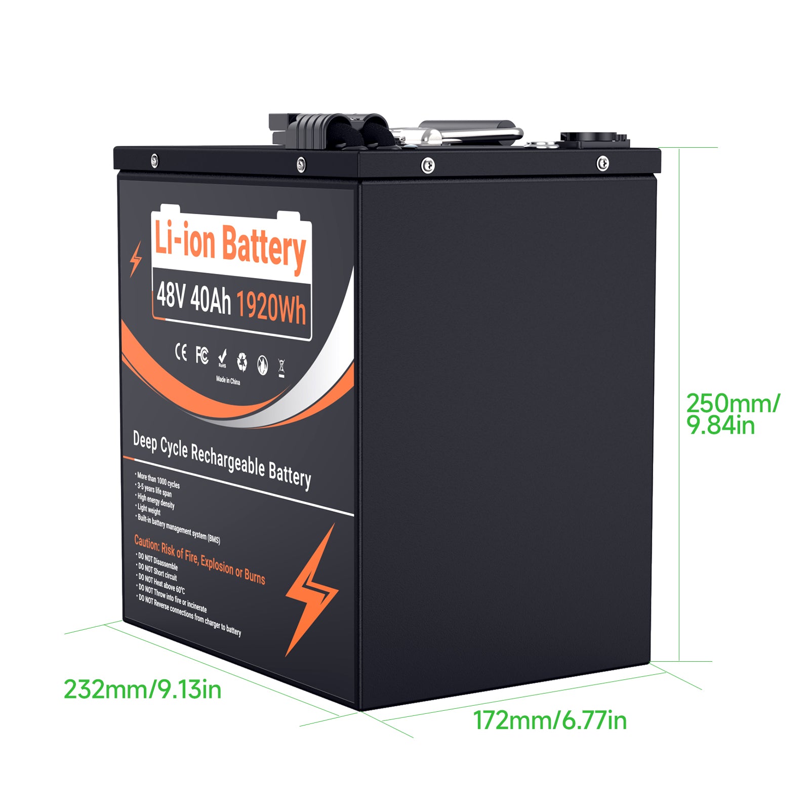 LIFEPO4 battery pack size