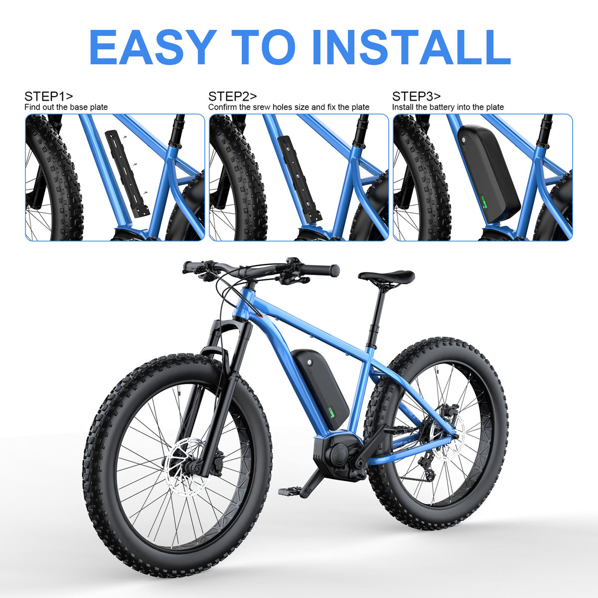 U009 Down tube Battery Installation with an ebike showing how to install