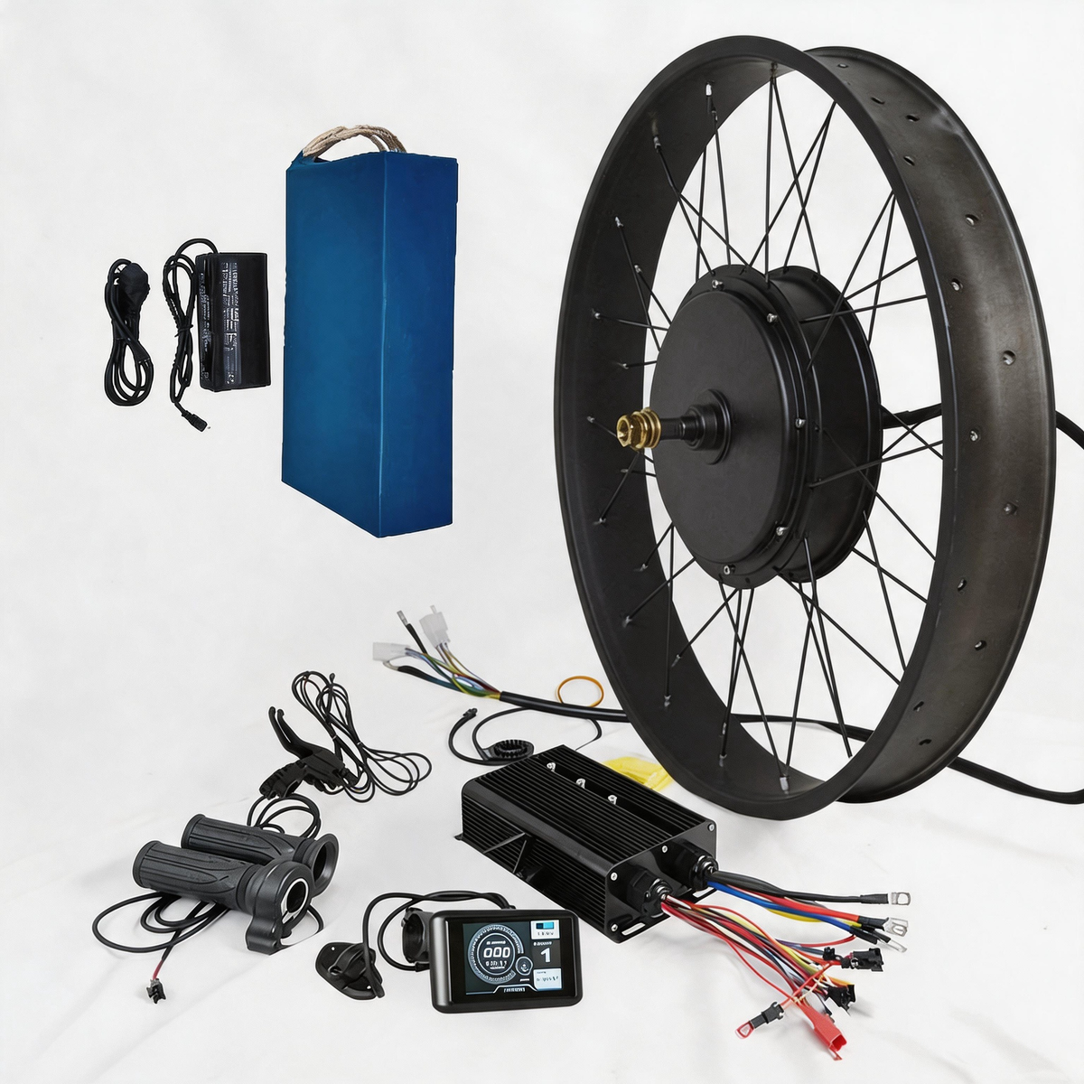 Fat wheel ebike kit 5000w with battery and tft display