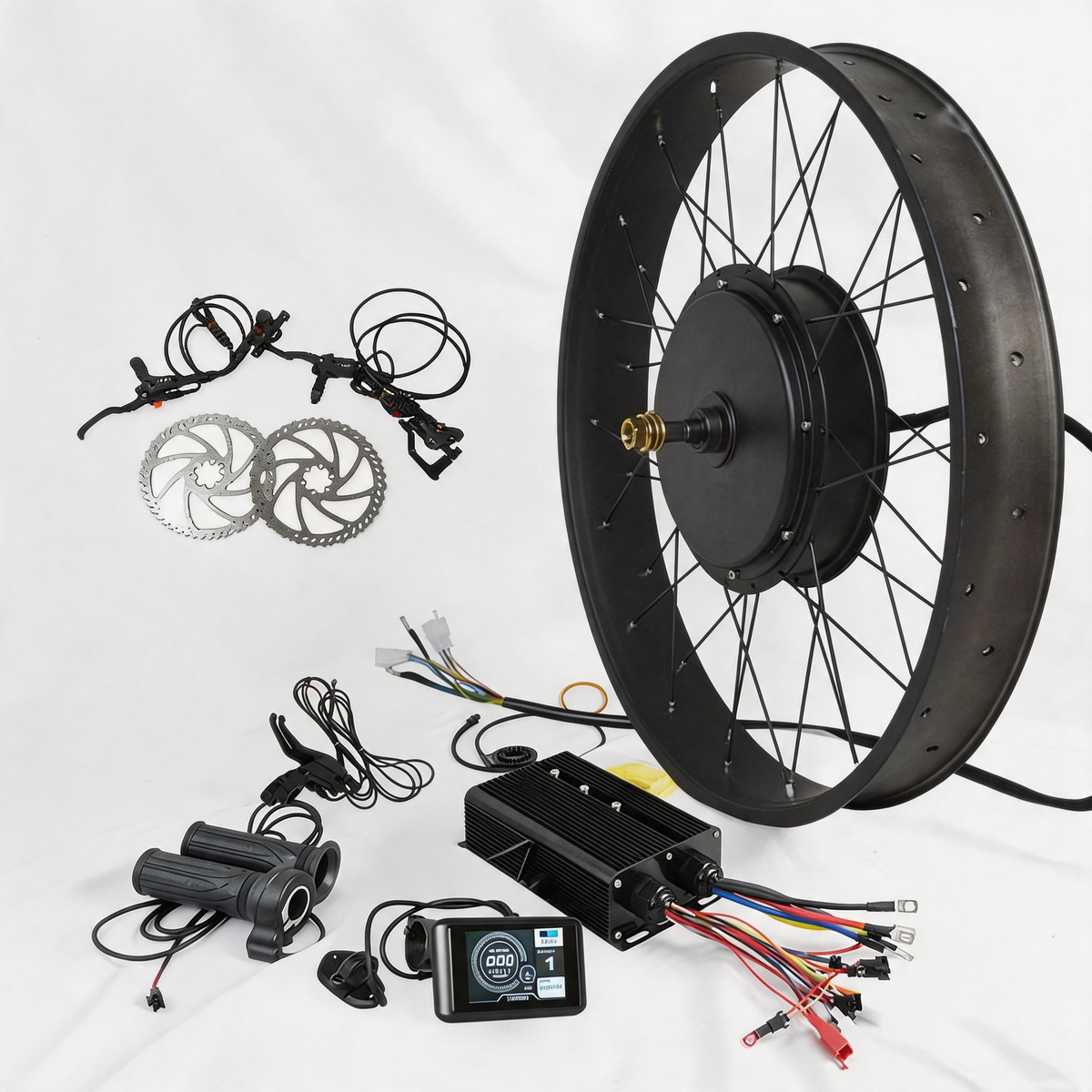 Fat wheel 5000w electric bike kit with hydraulic disc brake and tft display
