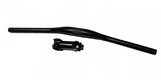 Road bicycle alloy handlebar and stem for stealth bomber ebike