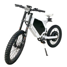 white motorcycle wheel 72v3000w stealth bomber electric bike with bicycle seat, KKE front fork, hydraulic disc brake
