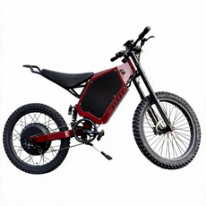 72v 3000w stealth bomber ebike with bicycle wheel, red frame, motorcycle wheel, hydraulic disc brake