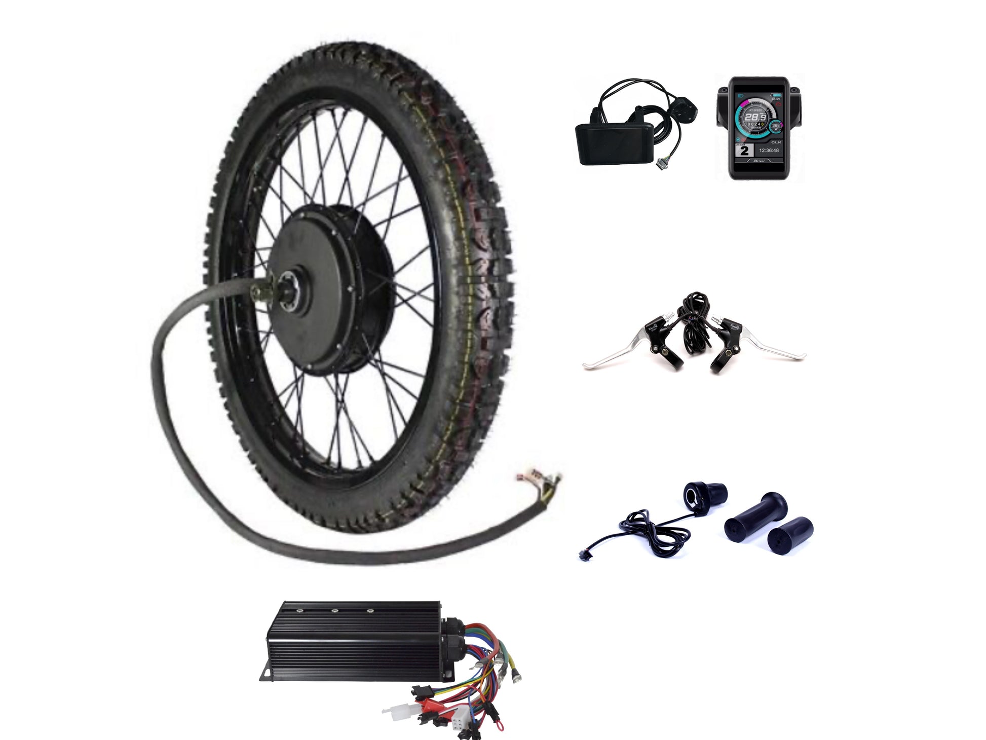 5000W Rear Wheel Electric Bike Hub Motor Conversion kit w/ TFT Display 21