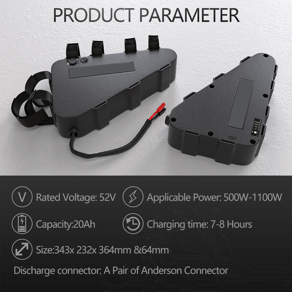 52V ebike battery triangle