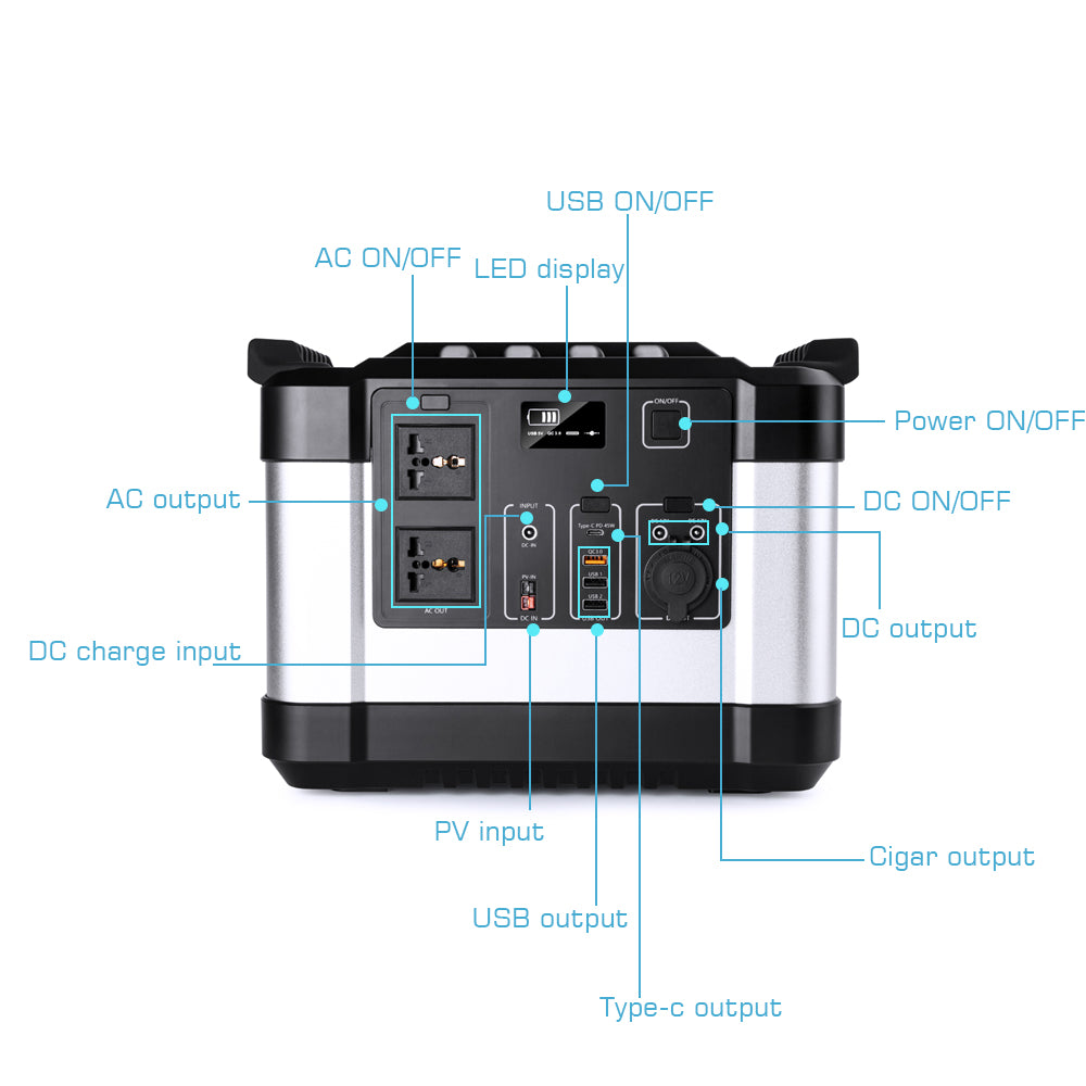 portable battery power station 1000w