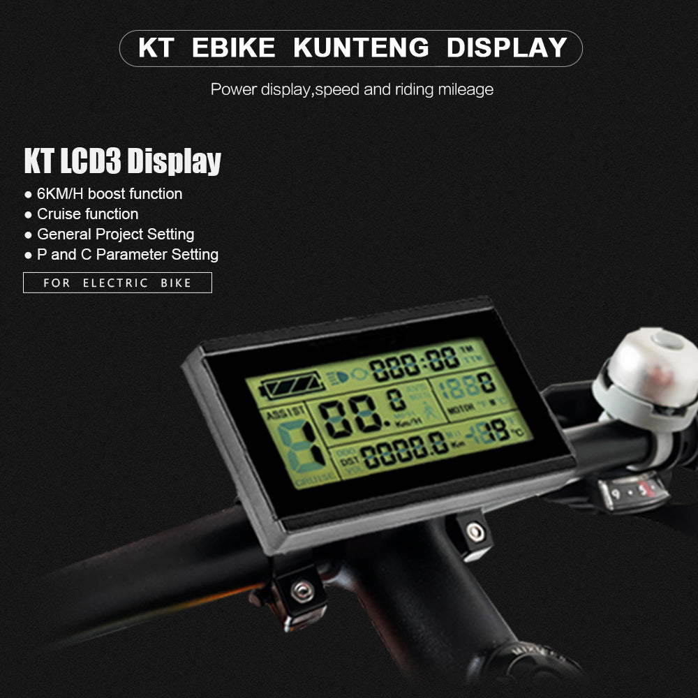 KT LCD3 display for e-bike kit with battery