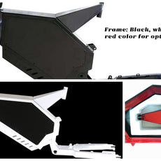 stealth bomber ebike frame black, white and red