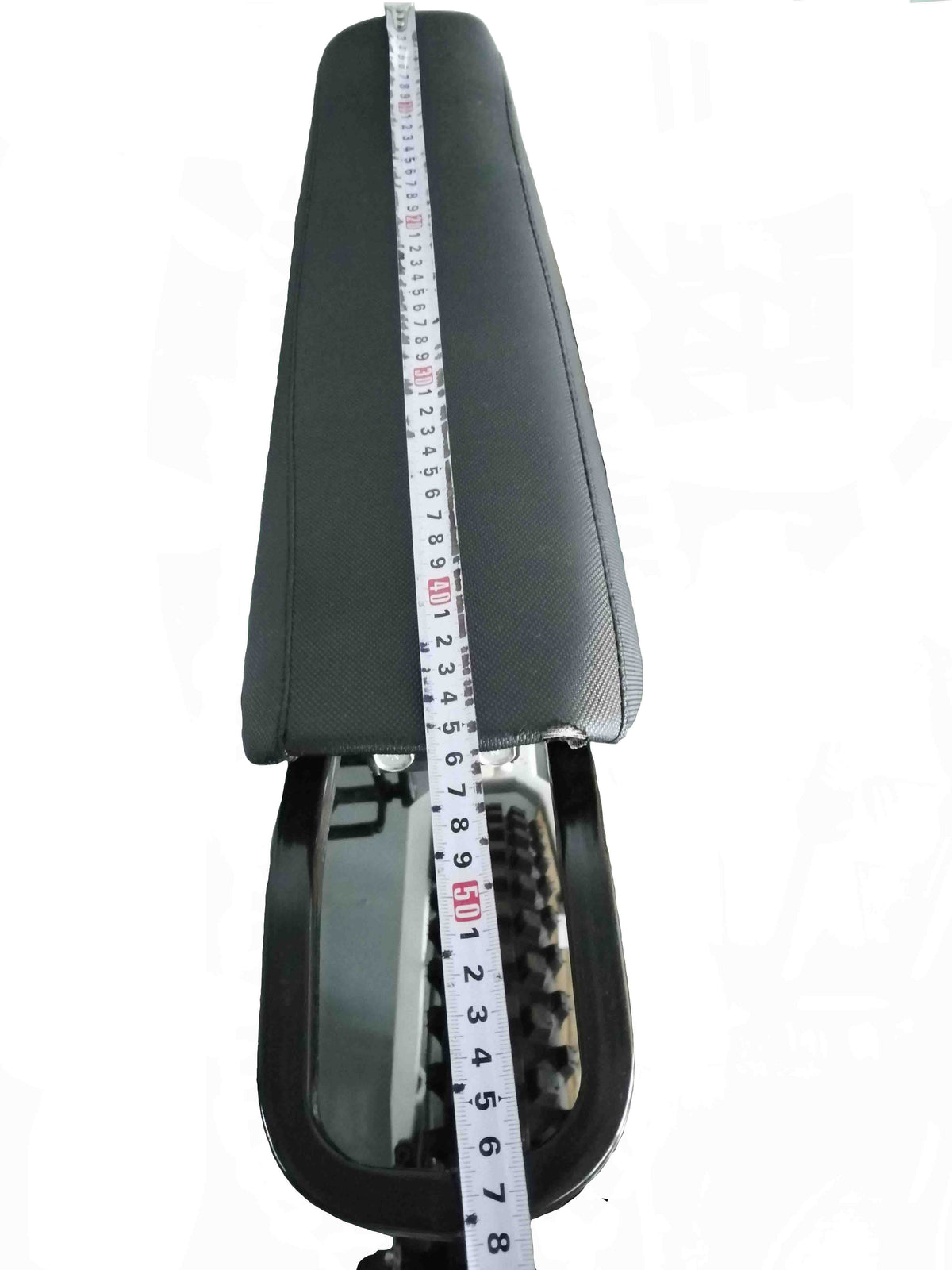 stealth bomber bike seat with tape for measurement